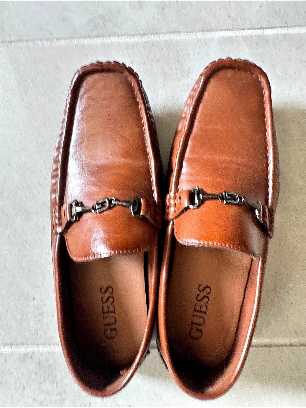 Guess Aarav Driving Loafer men’s  Brown Bit Loafers Like New